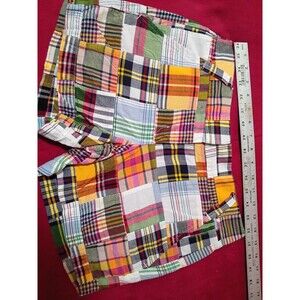 vintage J.Crew patchwork madras plaid shorts. feature a multicolored Size 0 Sk89